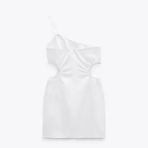 Zara | Dresses | Zara White Short Cutout One Shoulder